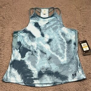 Under Armour Iso Chill Racerback Tank‎ Top Women's Small Blue Tie Dye NWT